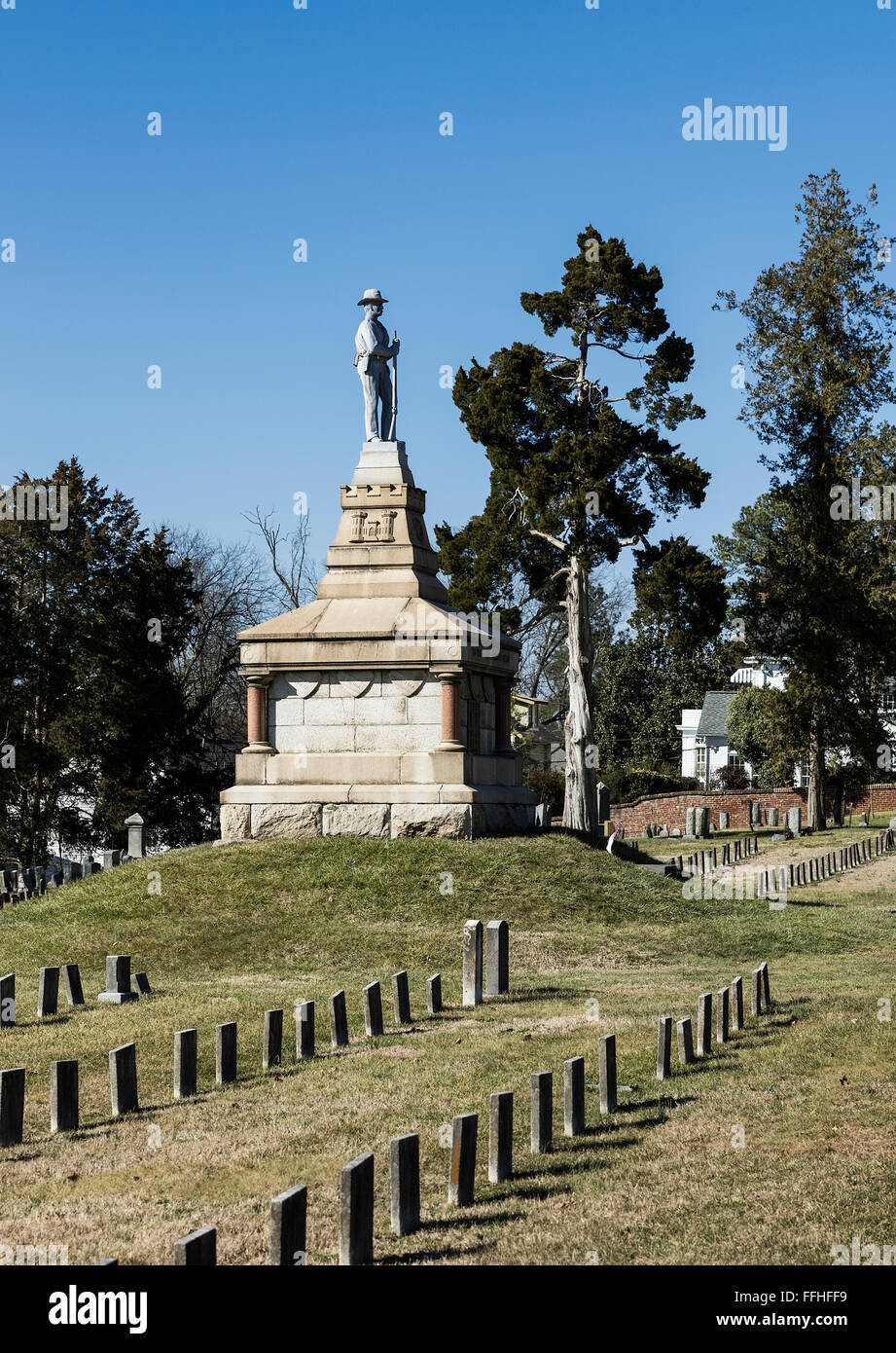 Fredericksburg confederato, cimitero di Fredericksburg, Virginia, Stati Uniti d'America Foto Stock
