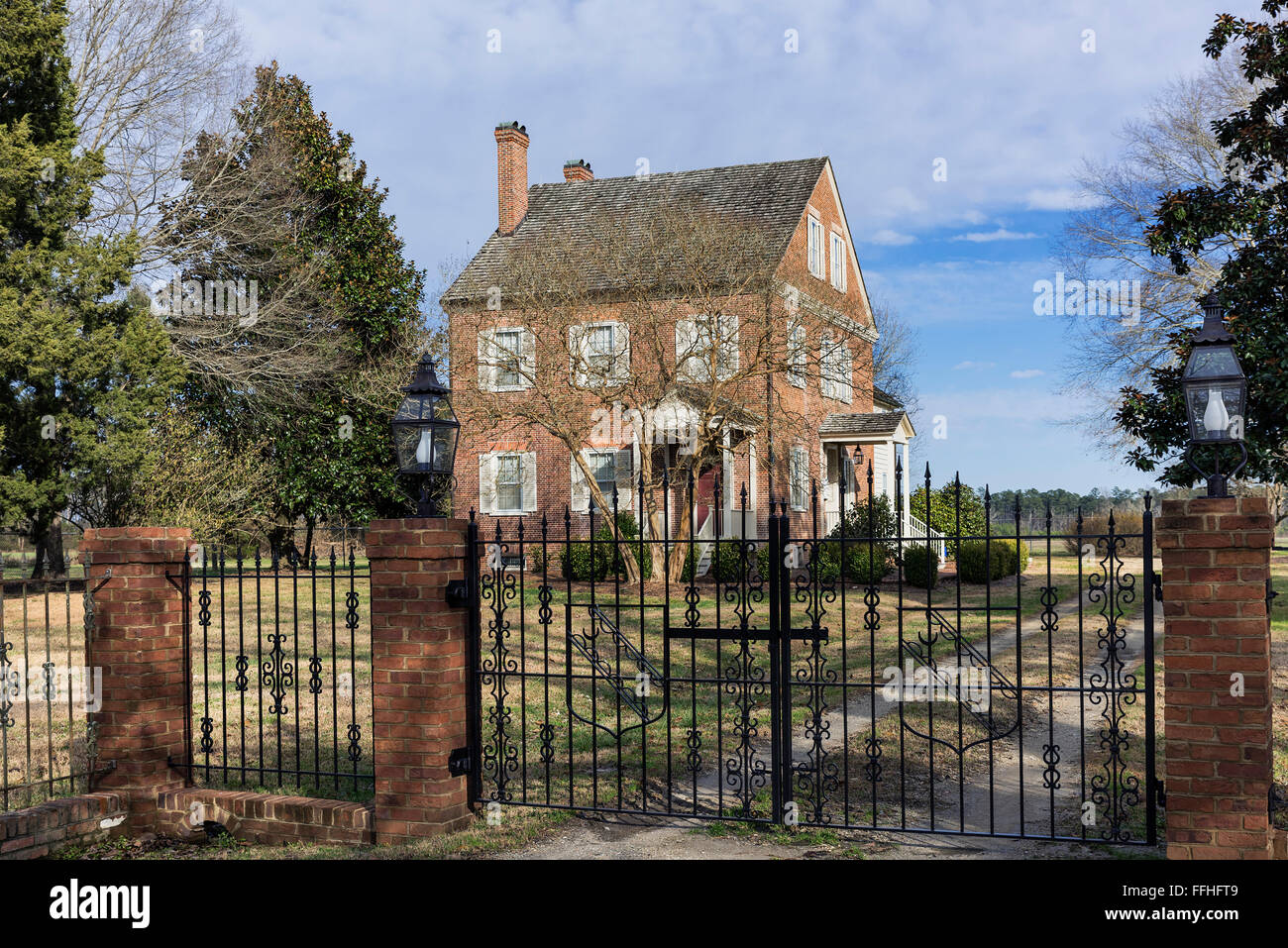 Foscue Plantation House, storico plantation house, Pollocksville, Jones County, North Carolina, STATI UNITI D'AMERICA Foto Stock