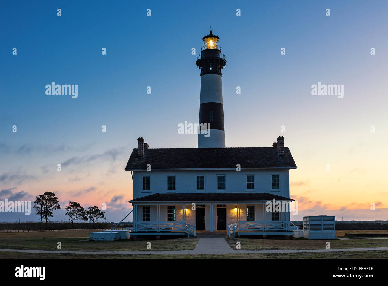 Bodie Island Lighthouse, Cape Hatteras National Seashore, North Carolina, STATI UNITI D'AMERICA Foto Stock