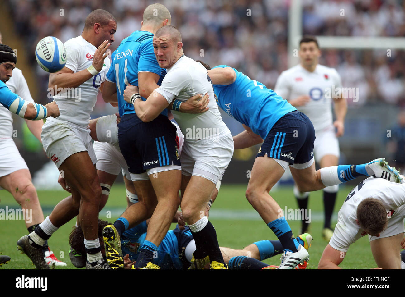 Roma, Italia, 14 feb 2016. RBS 6 Nazioni campionati tra Italia vs Inghilterra a dello Stadio Olimpico su Februry 14, 2016 in Roma. (Ph Marco Iacobucci) Credito: marco iacobucci/Alamy Live News Foto Stock