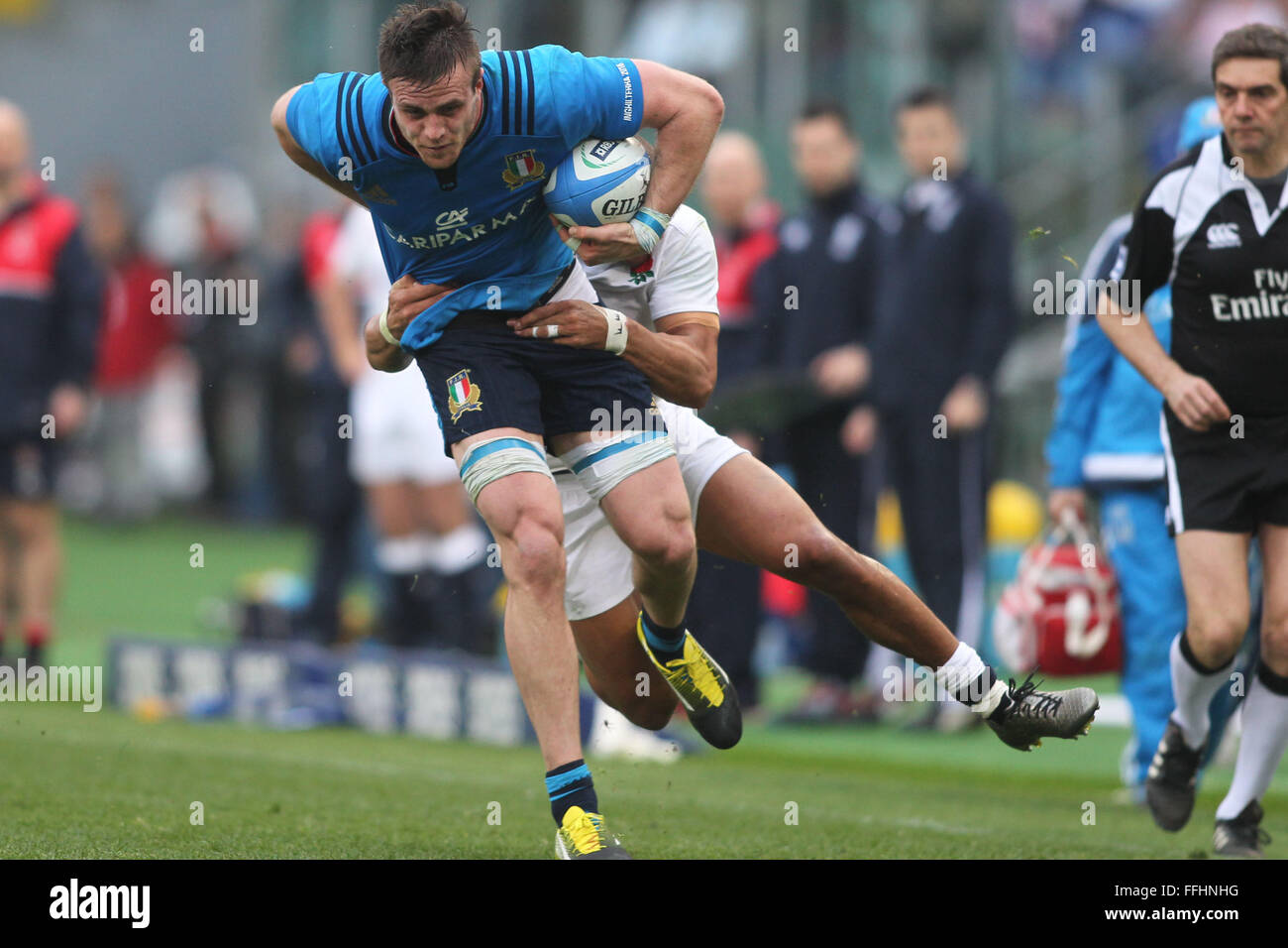 Roma, Italia, 14 feb 2016. RBS 6 Nazioni campionati tra Italia vs Inghilterra a dello Stadio Olimpico su Februry 14, 2016 in Roma. (Ph Marco Iacobucci) Credito: marco iacobucci/Alamy Live News Foto Stock