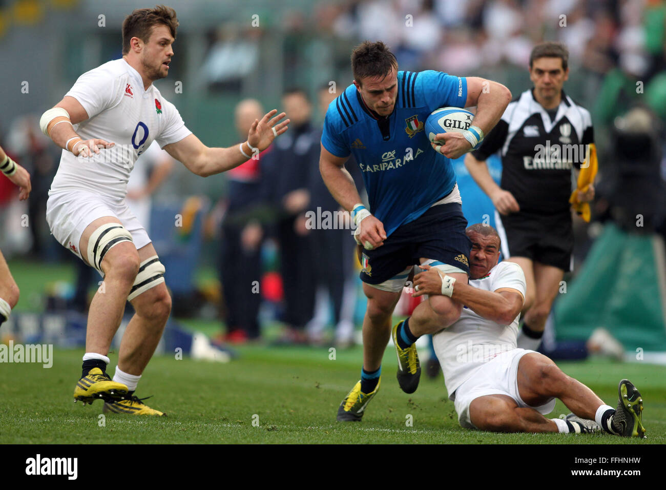 Roma, Italia, 14 feb 2016. RBS 6 Nazioni campionati tra Italia vs Inghilterra a dello Stadio Olimpico su Februry 14, 2016 in Roma. (Ph Marco Iacobucci) Credito: marco iacobucci/Alamy Live News Foto Stock