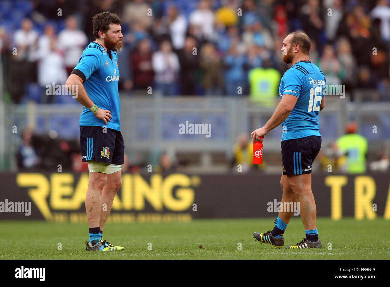 Roma, Italia, 14 feb 2016. RBS 6 Nazioni campionati tra Italia vs Inghilterra a dello Stadio Olimpico su Februry 14, 2016 in Roma. (Ph Marco Iacobucci) Credito: marco iacobucci/Alamy Live News Foto Stock