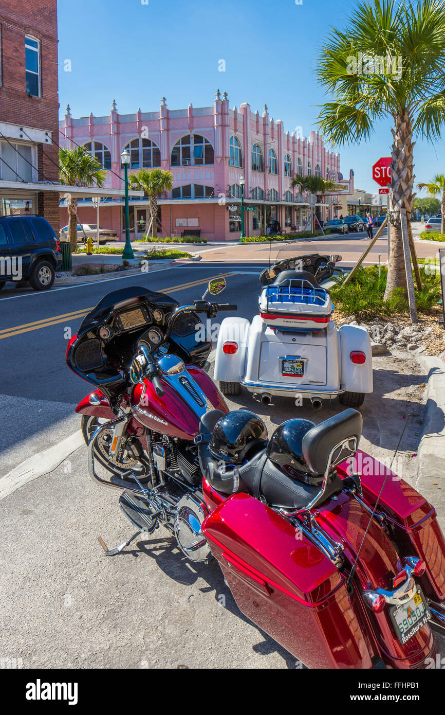 Quartiere del centro storico listato sul Registro Nazionale dei Luoghi storici di antiche città dello shopping di Arcadia Florida. Foto Stock