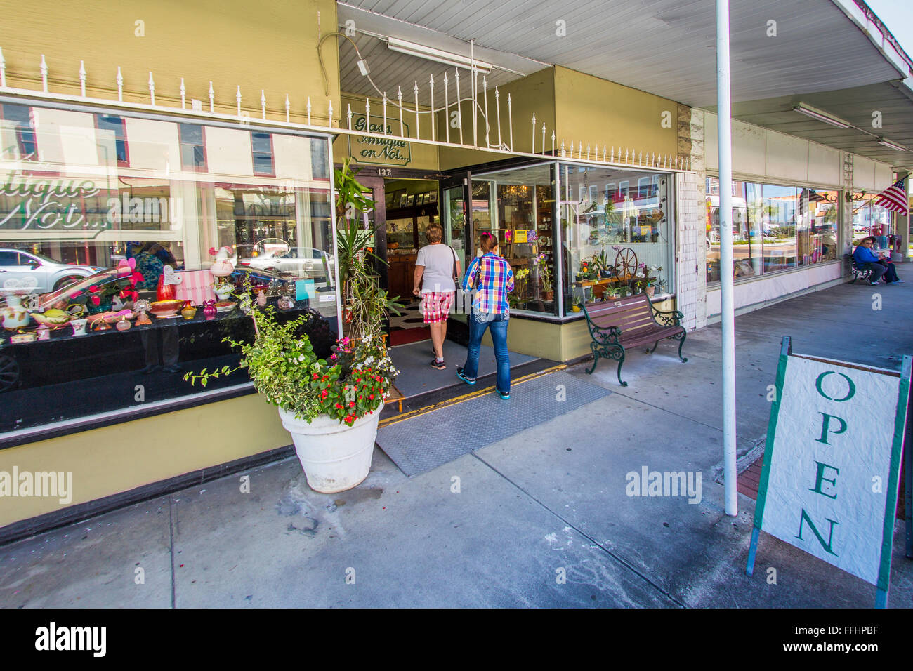 Quartiere del centro storico listato sul Registro Nazionale dei Luoghi storici di antiche città dello shopping di Arcadia Florida. Foto Stock