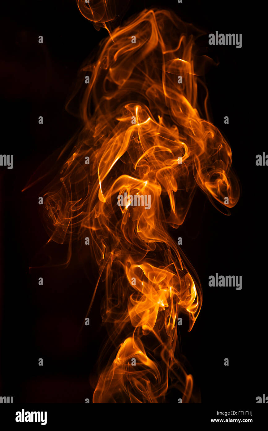 Close-up di fuoco e fiamme Foto Stock