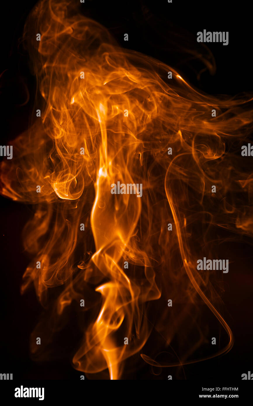 Close-up di fuoco e fiamme Foto Stock
