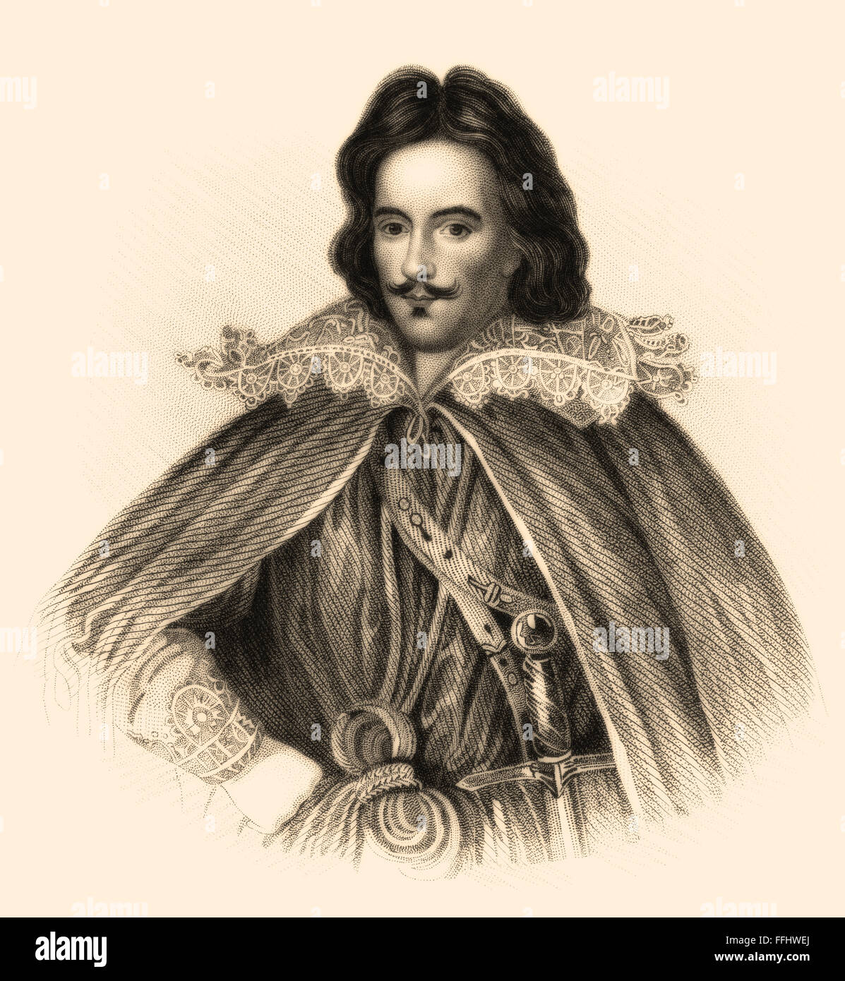 Edward Herbert, primo Baron Herbert di Cherbury o Chirbury, 1583-1648, un soldato Anglo-Welsh, Diplomat, storico, poeta e reli Foto Stock