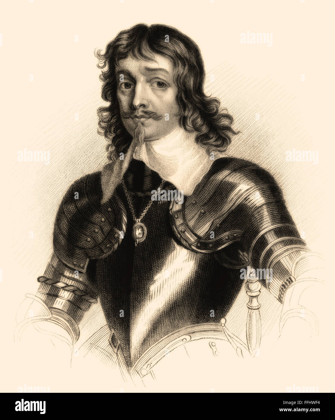 James Hamilton, primo duca di Hamilton, 1606-1649, un nobile scozzese, politico e leader militare durante la Guerra dei Trent'anni Foto Stock