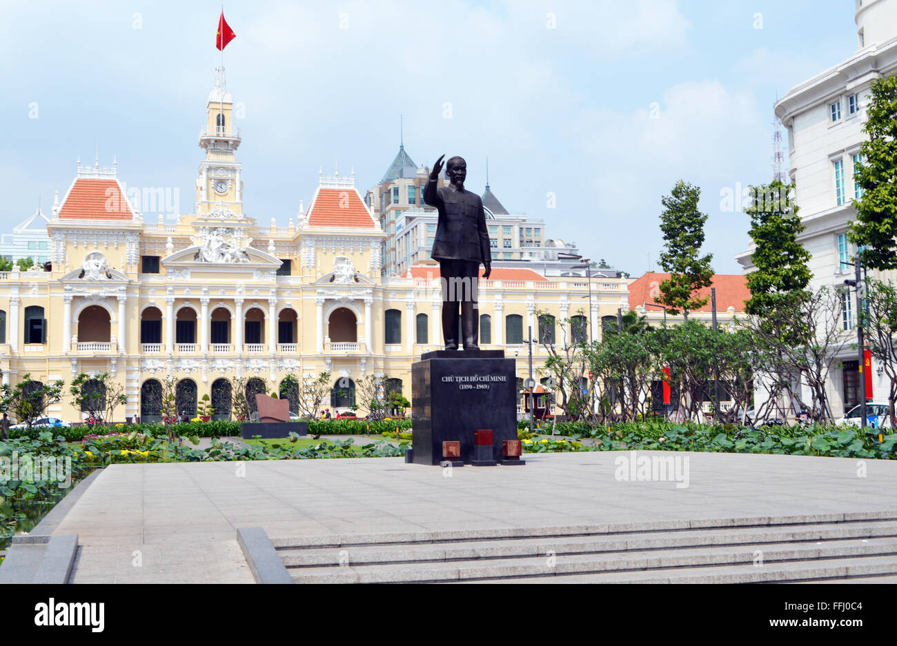 Ho Chi Minh city, Viet Namh.statua al padre fondatore.Ho Chi Minh. Egli è stato la figura chiave che istituisce il comunismo in Viet N Foto Stock