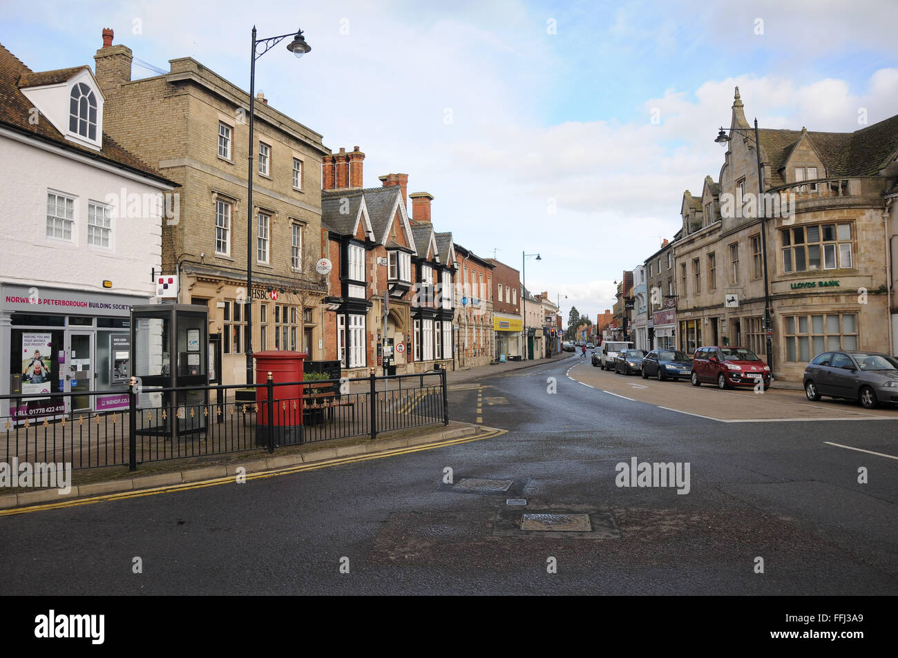 Bourne, Lincolnshire, Regno Unito. 14 Febbraio, 2016. Una visualizzazione generica del Lincolnshire città mercato di Bourne. © Jonathan Clarke/Alamy Live News Foto Stock