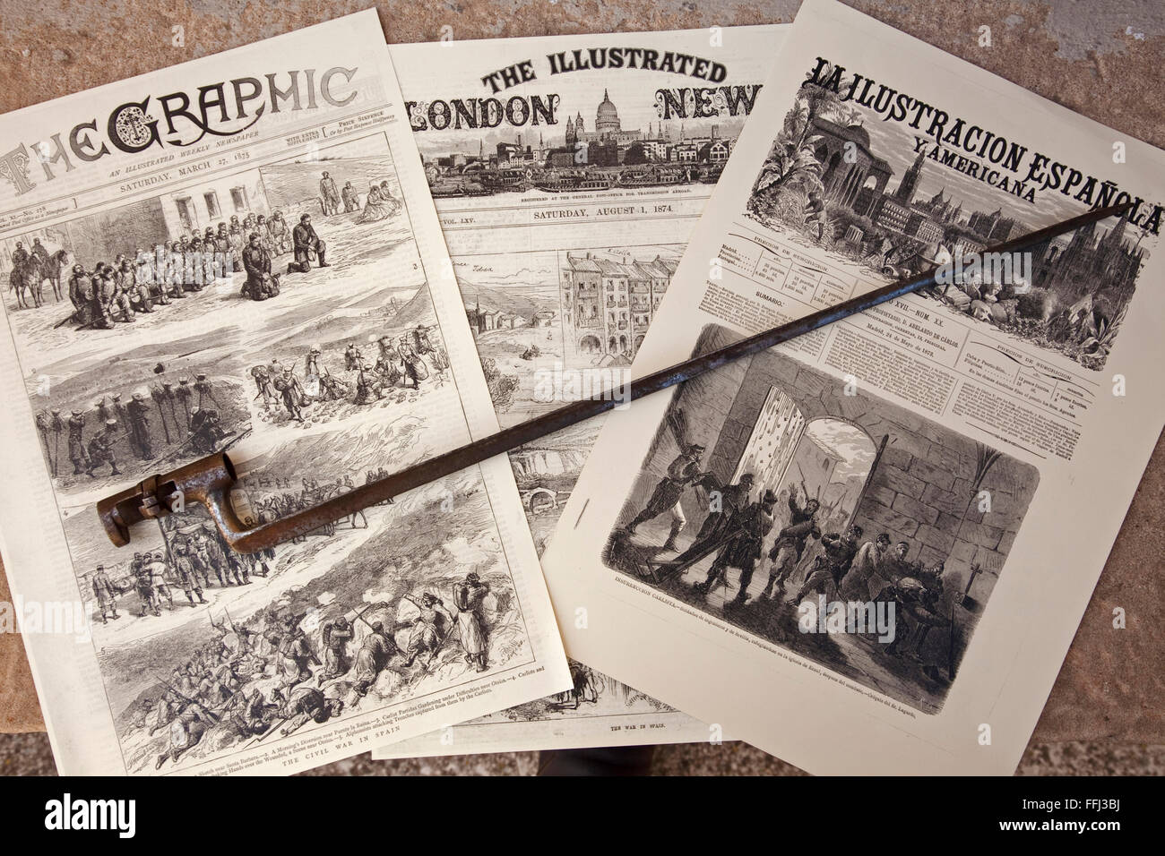Carlisti emeroteca, Lácar. La Navarra. Spagna Foto Stock