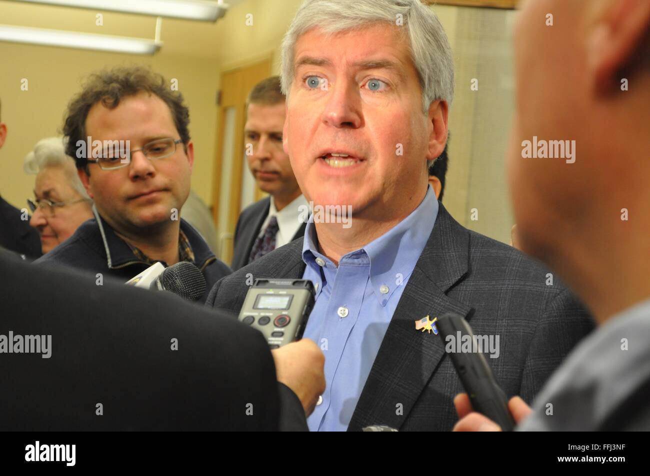 Michigan governatore Rick Snyder durante un evento presso il Michigan Municipal League Gennaio 21, 2011 in Lansing, Michigan. Foto Stock