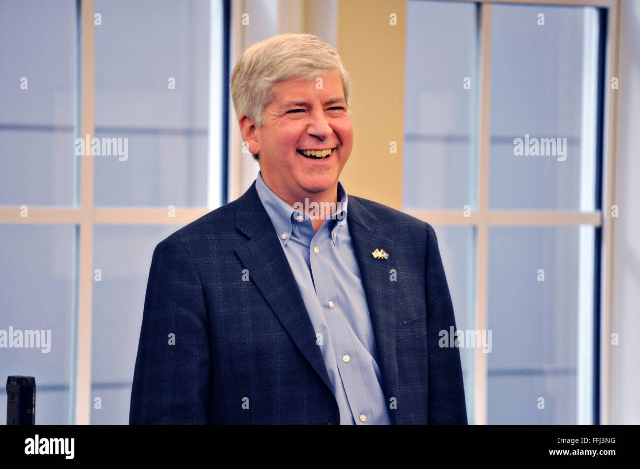 Michigan governatore Rick Snyder durante un evento presso il Michigan Municipal League Gennaio 21, 2011 in Lansing, Michigan. Foto Stock