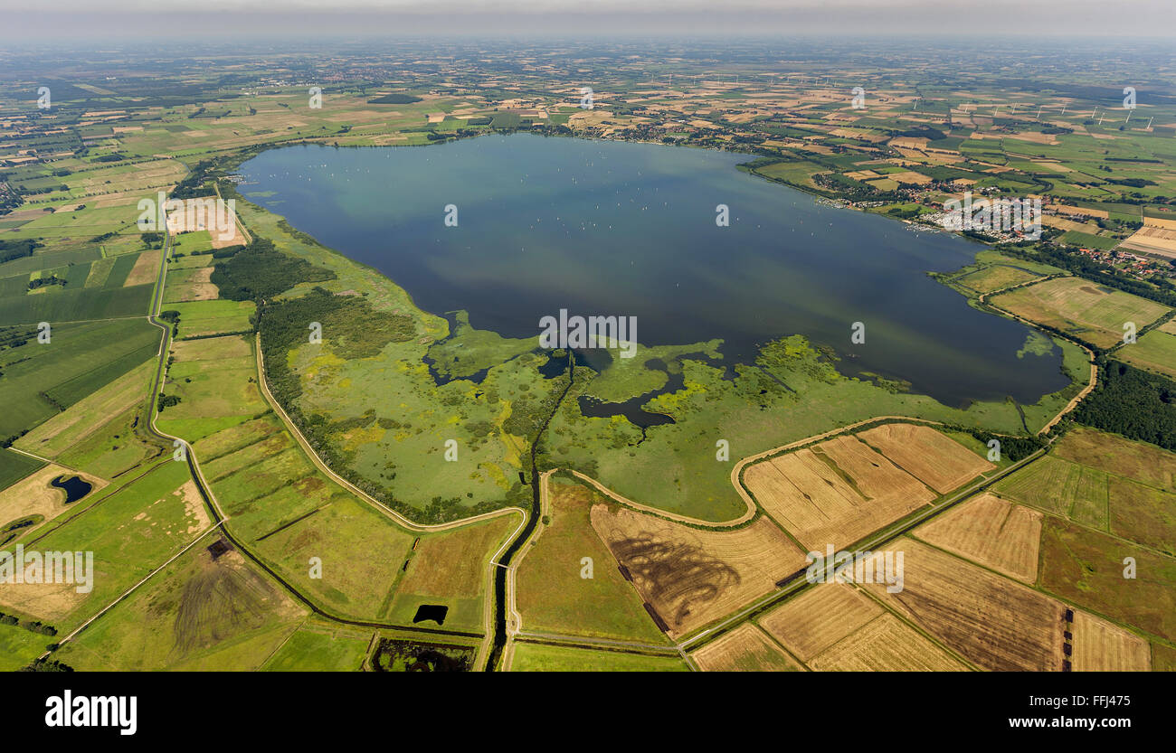 Vista aerea, Dümmer, Dümmer vedere, Nord tedesco lowland in bassa Hunte, Marl, Bassa Sassonia, Bassa Sassonia, Germania, Europa, antenna Foto Stock