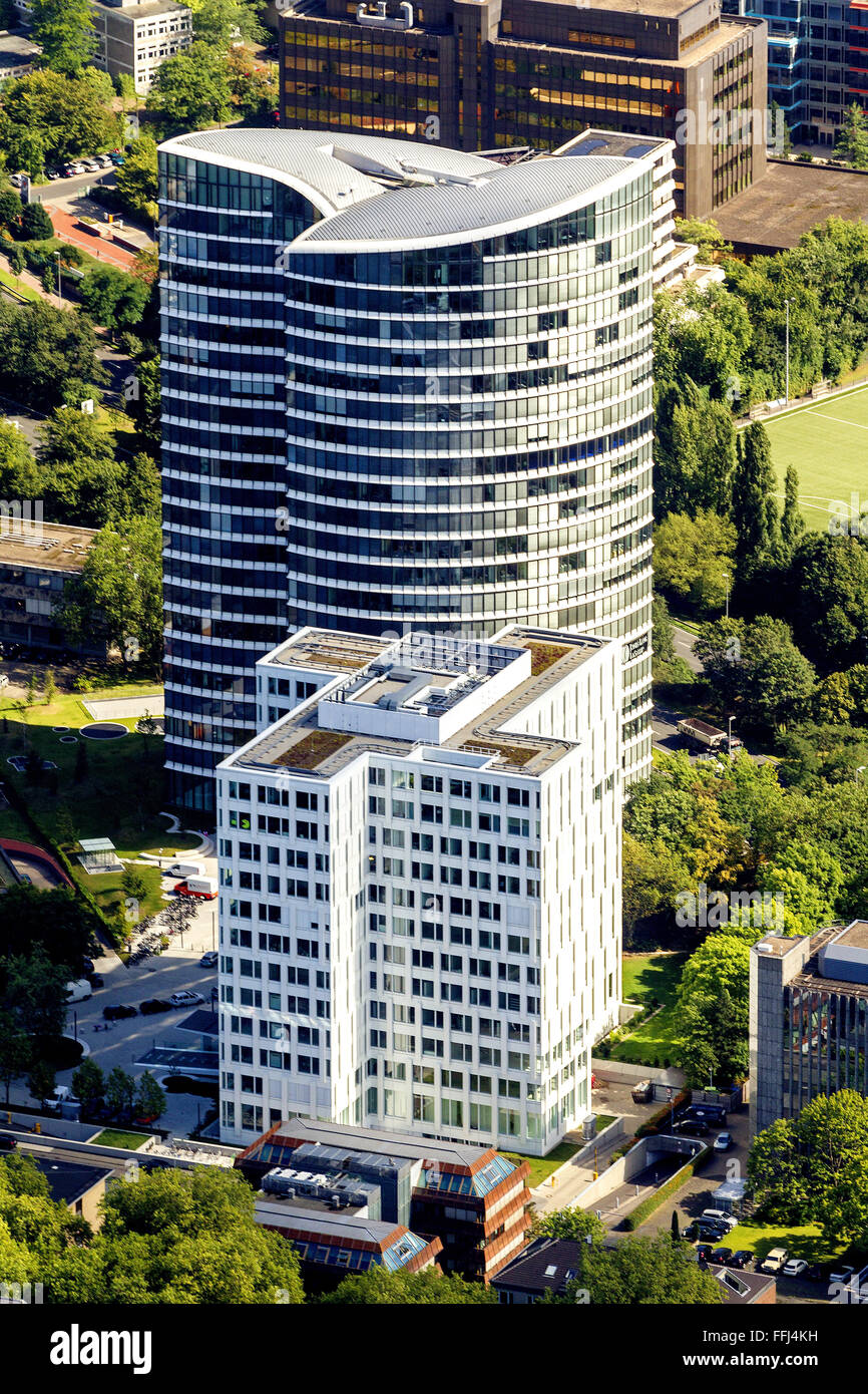 Vista aerea, Consolato Generale del Regno dei Paesi Bassi, Sky Office, Robert Half International, Duesseldorf, Renania, Foto Stock