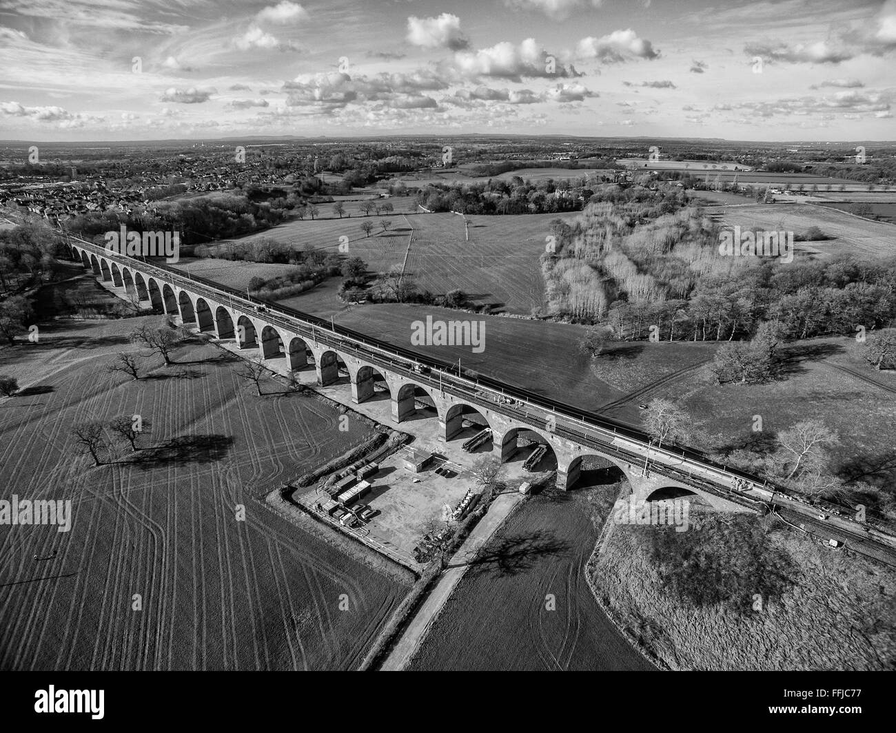 Holmes Chapel viadotto dall'aria Foto Stock