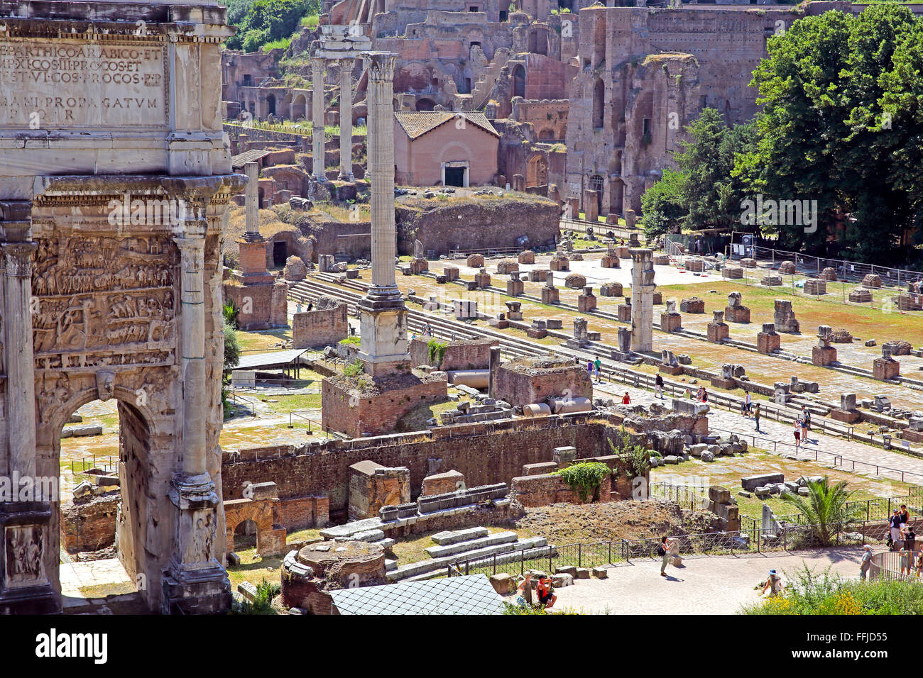 Le rovine del Foro Romano a Roma Italia Foto Stock