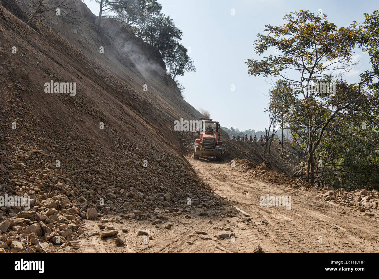 Strade male sono la norma in Stato Chin Stato, Myanmar Foto Stock