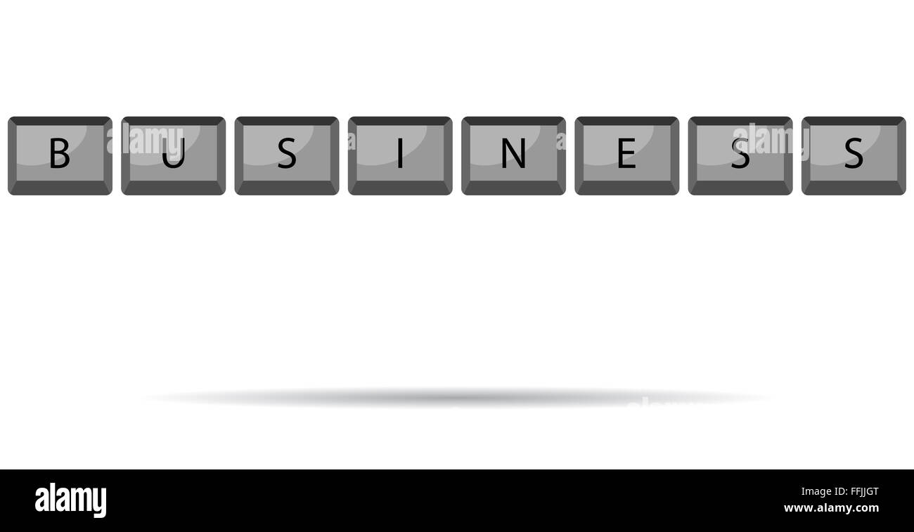 Il pulsante tastiera business. Chiave del computer, comunicazione, business office tastiera symbol, icona messaggio di parola, di calcolo e di spingere Foto Stock