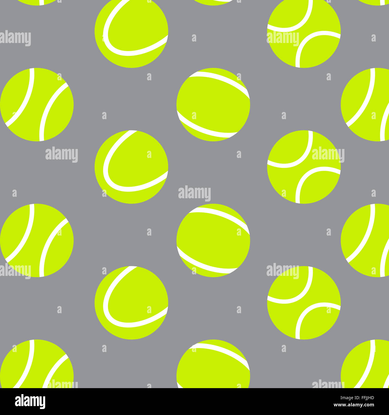 Palla da tennis seamless pattern sfondo. Tennis Sport seamless pattern, sfera ripetizione. Vettore abstract design piatto illustratio Foto Stock