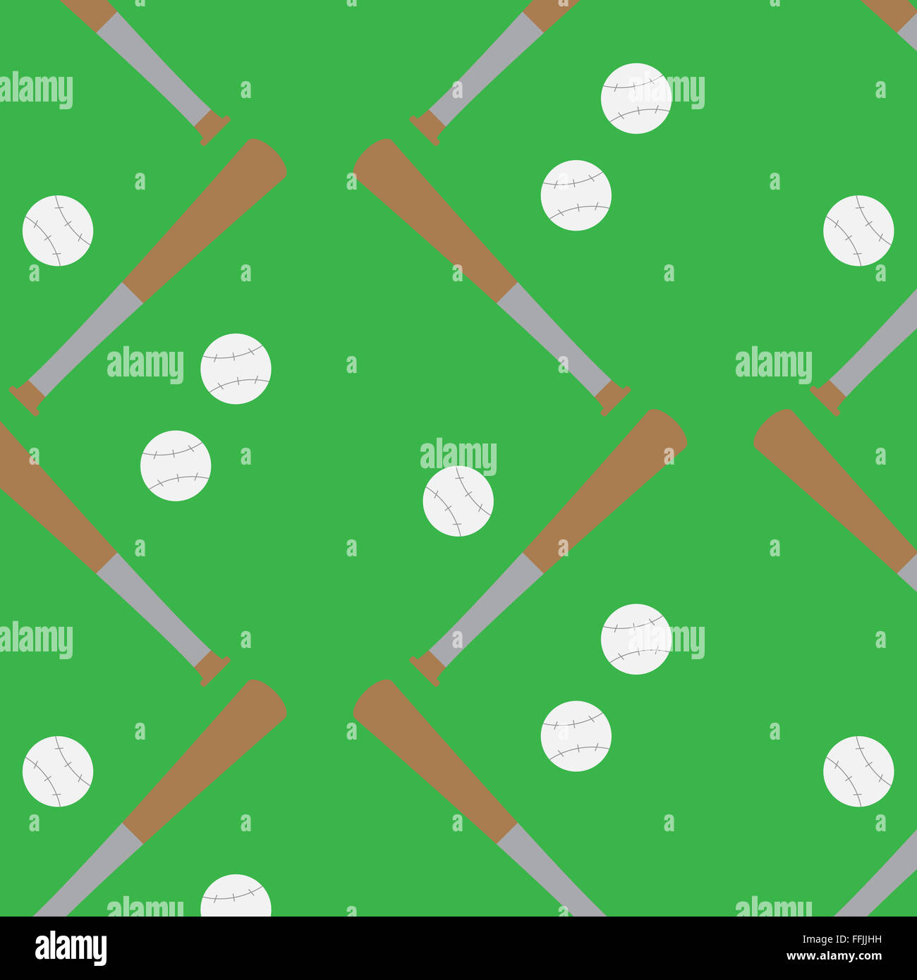 Modello senza giunture di baseball. La configurazione di sfondo, sfera attrezzature, design gioco. Vettore abstract design piatto illustrazione Foto Stock