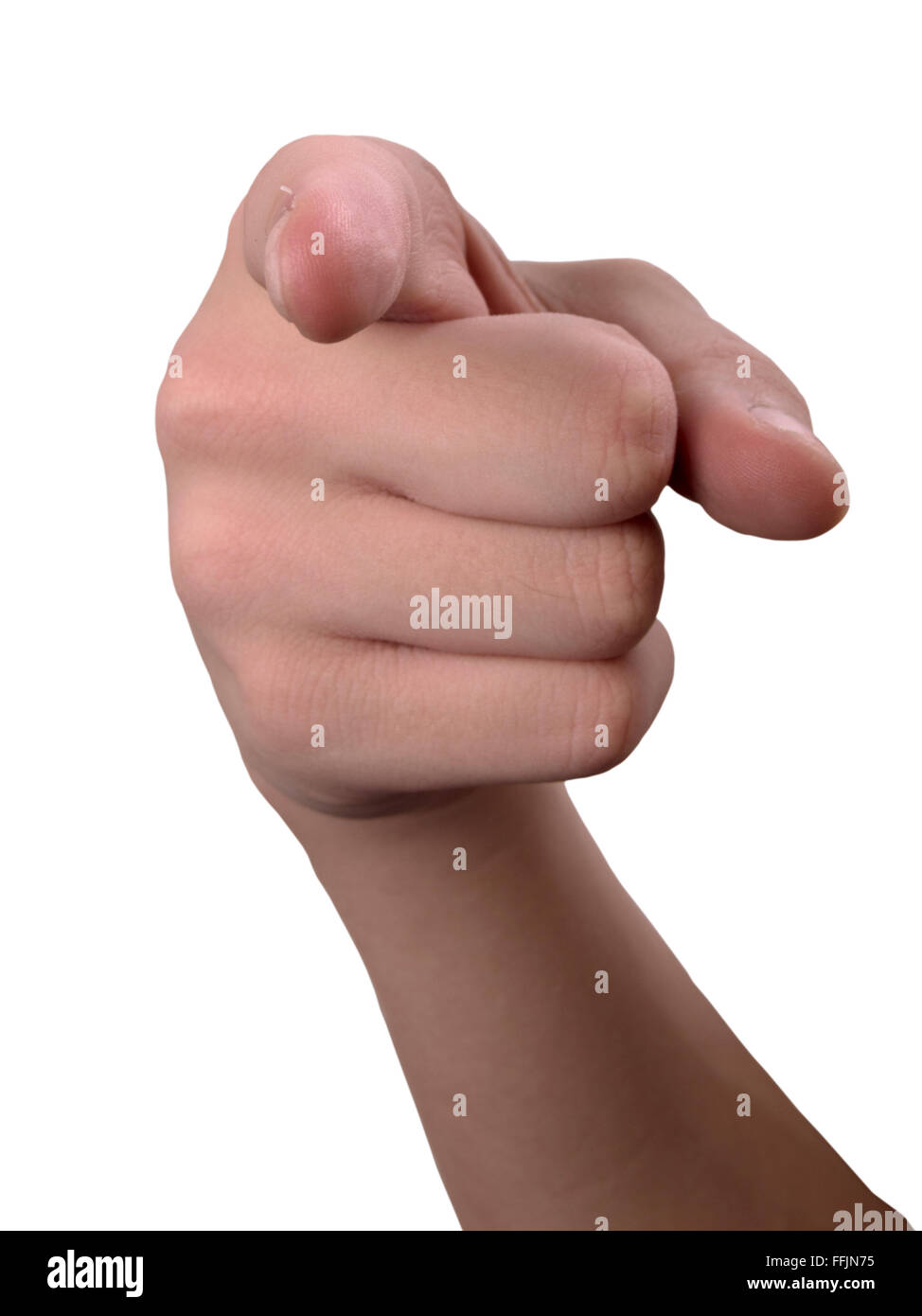 Il dito puntato verso la persona Foto Stock