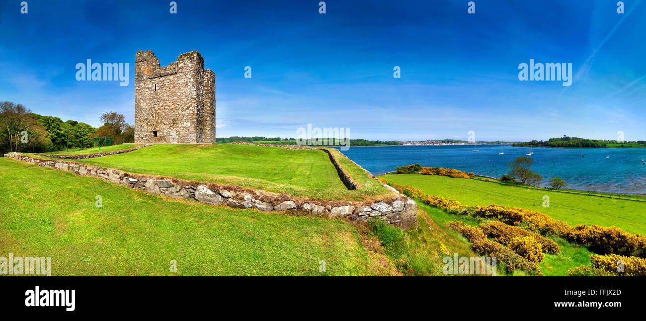 Audleys Castello contea di Down Irlanda del Nord torre quattrocentesca Casa monumento storico vicino a Strangford Lough Irlanda Irish Foto Stock
