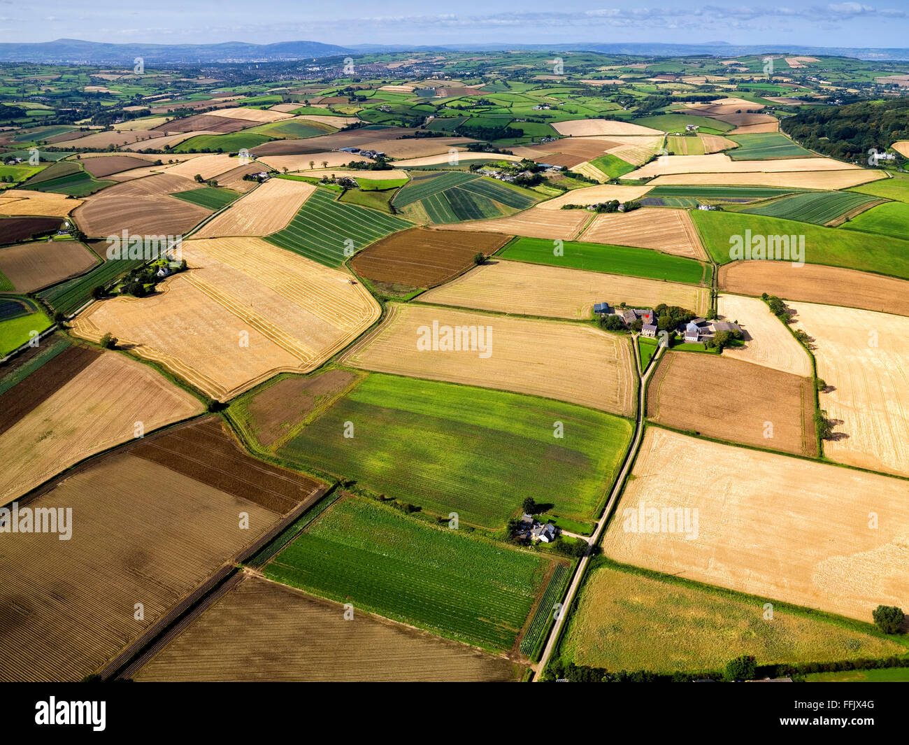 Antenna a nord verso il basso Scrabo , Down, Irlanda del Nord Foto Stock