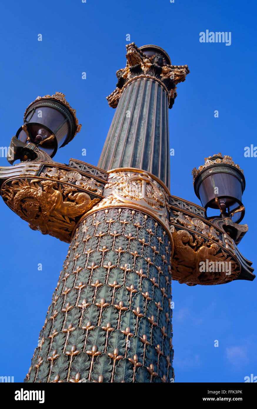 Ornato di lam post, Place de la Concorde, Paris Foto Stock