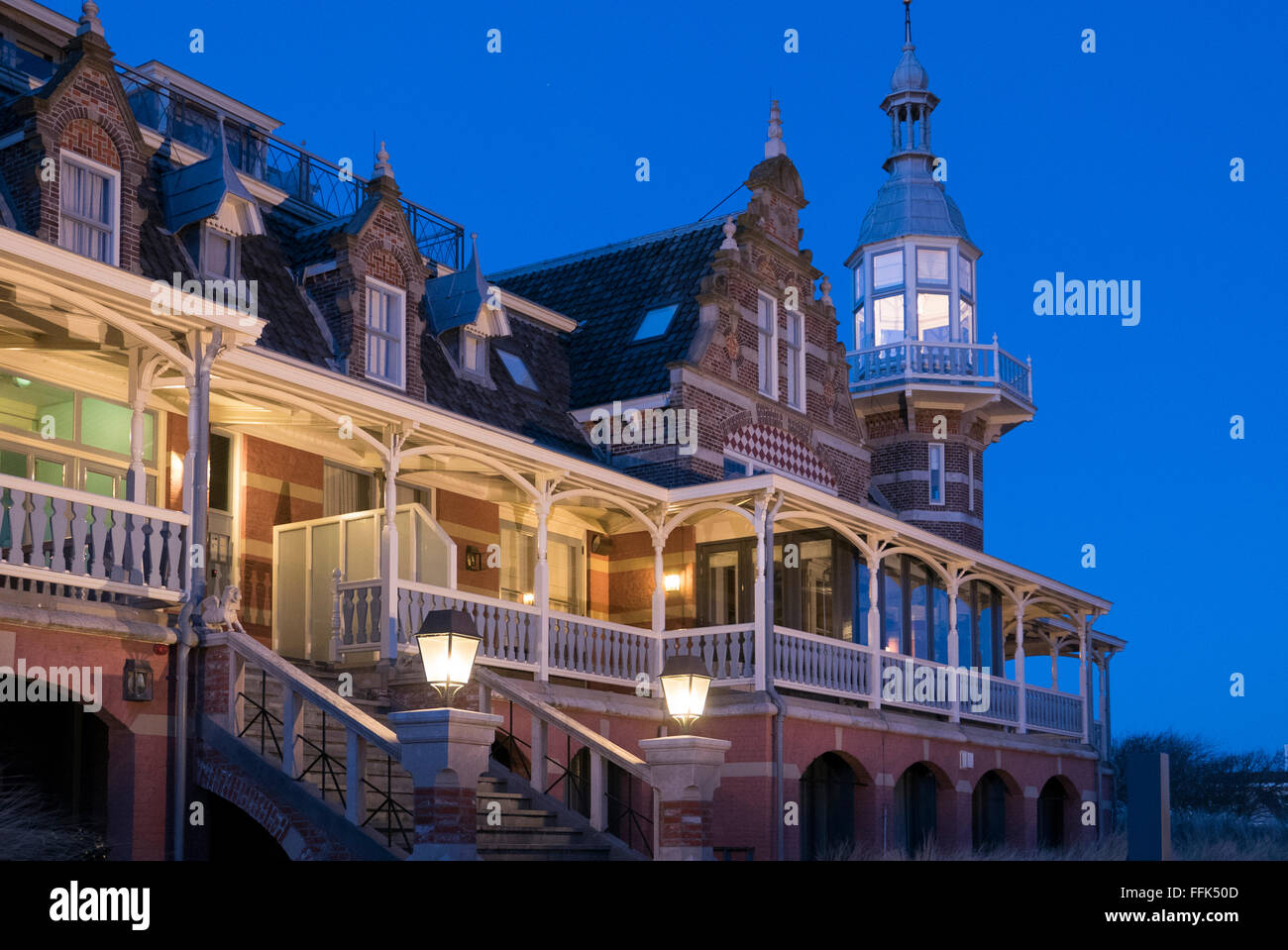 Antica Stazione termale pavillon, Domburg, costa del Mare del Nord, Zeeland, Paesi Bassi Foto Stock