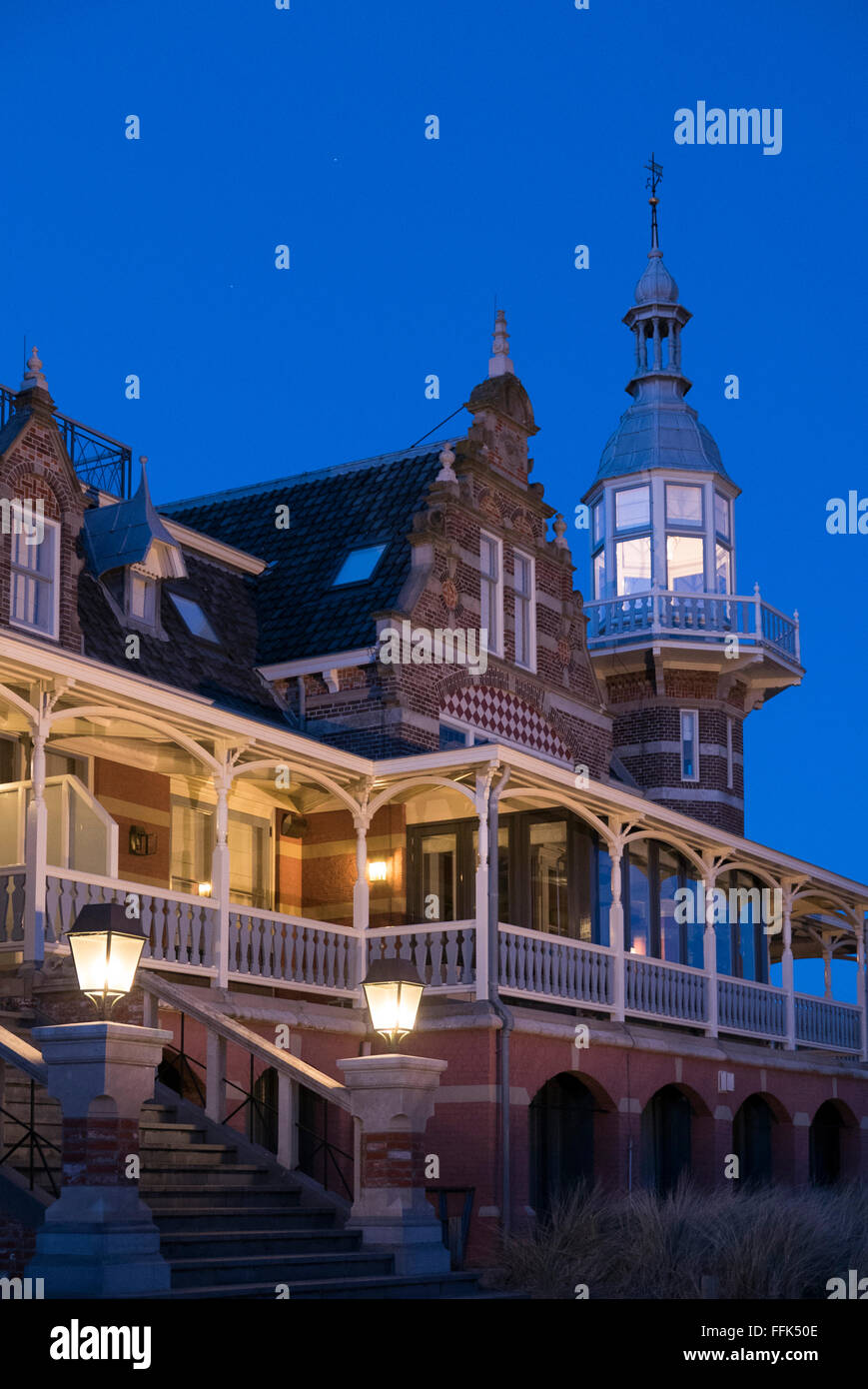 Antica Stazione termale pavillon, Domburg, costa del Mare del Nord, Zeeland, Paesi Bassi Foto Stock