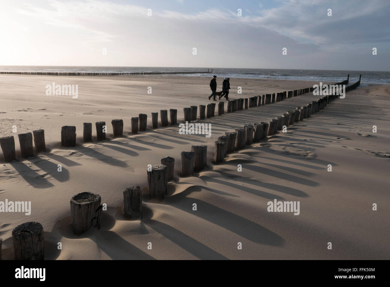 Strand, Buhne, Domburg, Nordsee-Küste, Provinz Seeland, Niederlande | Spiaggia, groyne, Domburg, costa del Mare del Nord, Zeeland, paesi Foto Stock