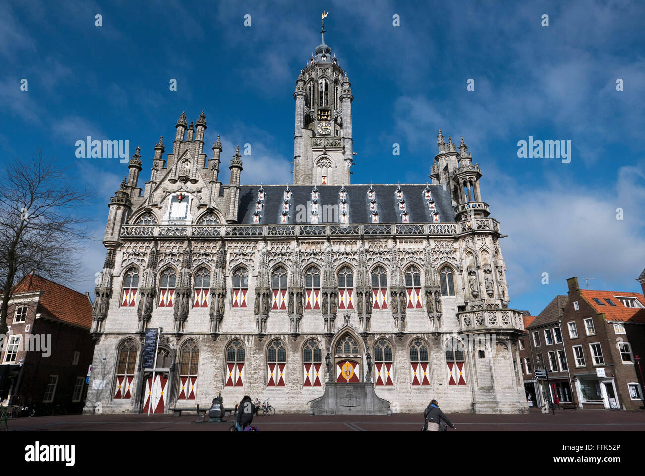 Il Rathaus, Middelburg, Provinz Seeland, Niederlande | Guild Hall, Middelburg, costa del Mare del Nord, Zeeland, Paesi Bassi Foto Stock