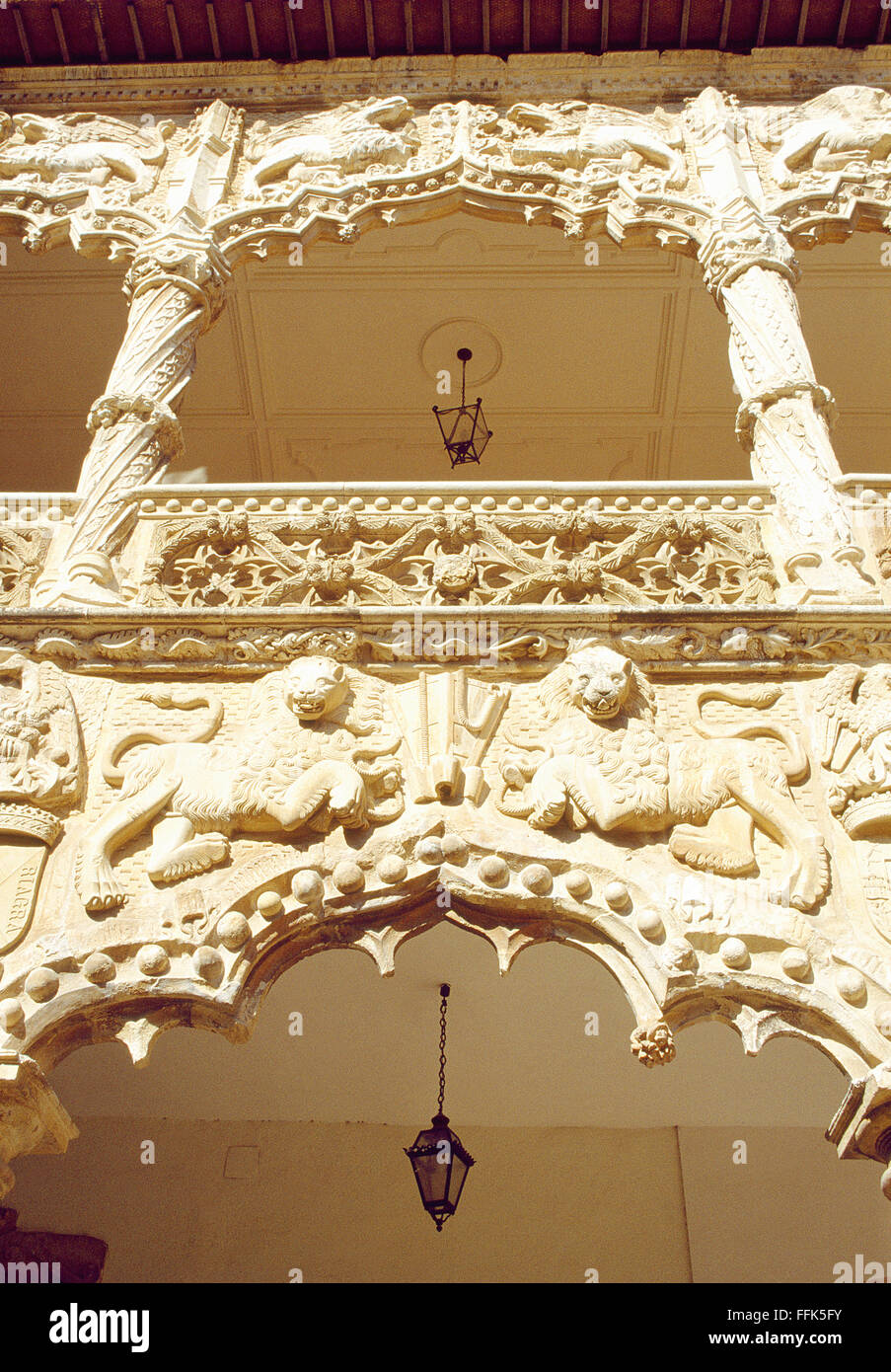 Cortile. Infantado Palace, Guadalajara, Spagna. Foto Stock