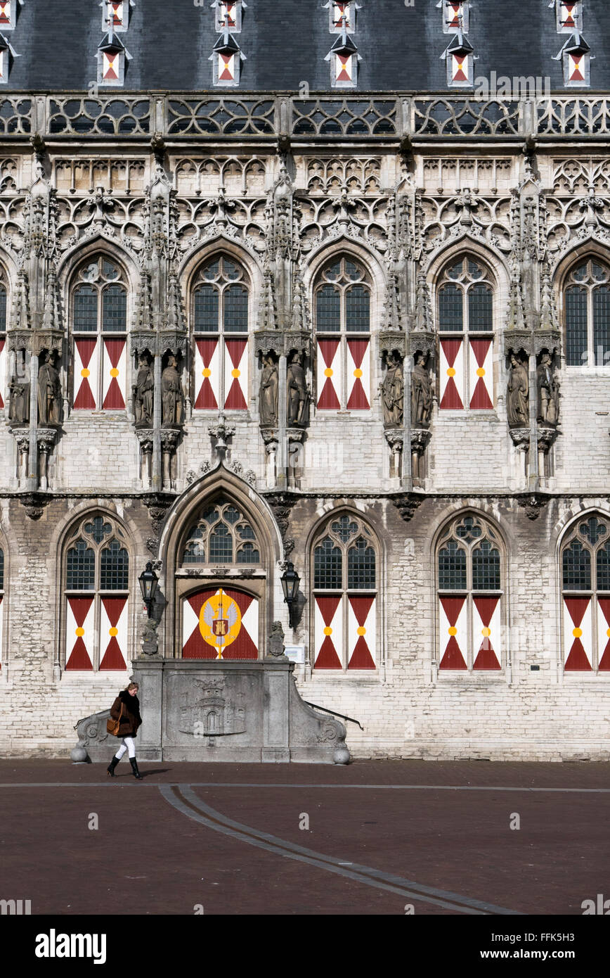 Il Rathaus, Middelburg, Provinz Seeland, Niederlande | Guild Hall, Middelburg, costa del Mare del Nord, Zeeland, Paesi Bassi Foto Stock