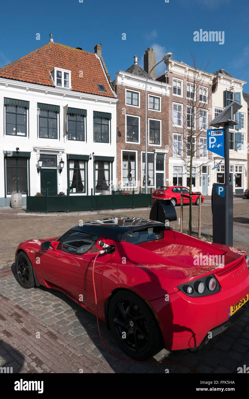 La Tesla Roadster, Middelburg, costa del Mare del Nord, Zeeland, Paesi Bassi Foto Stock