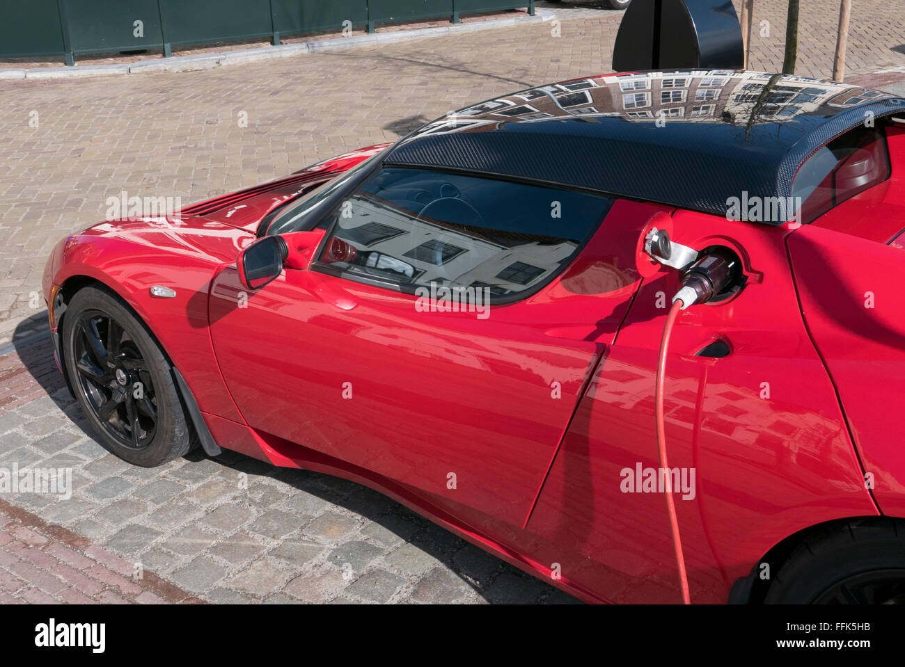 La Tesla Roadster, Middelburg, costa del Mare del Nord, Zeeland, Paesi Bassi Foto Stock