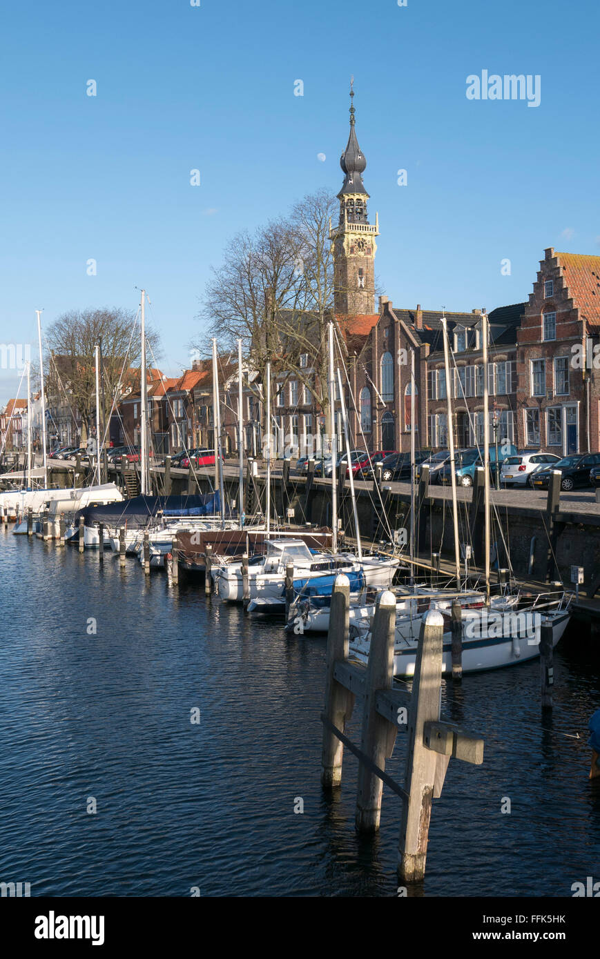 Hafen von Veere, Provinz Seeland, Niederlande | Porto, Veere, Zeeland, Paesi Bassi Foto Stock