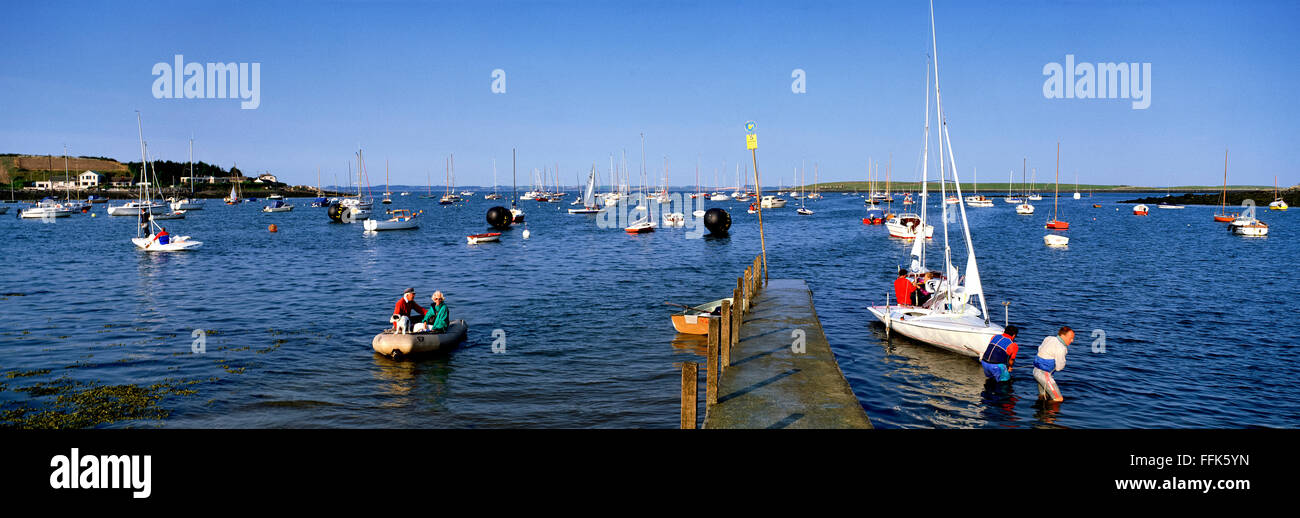 Barche a vela a Whiterock Strangford all Irlanda del Nord Foto Stock