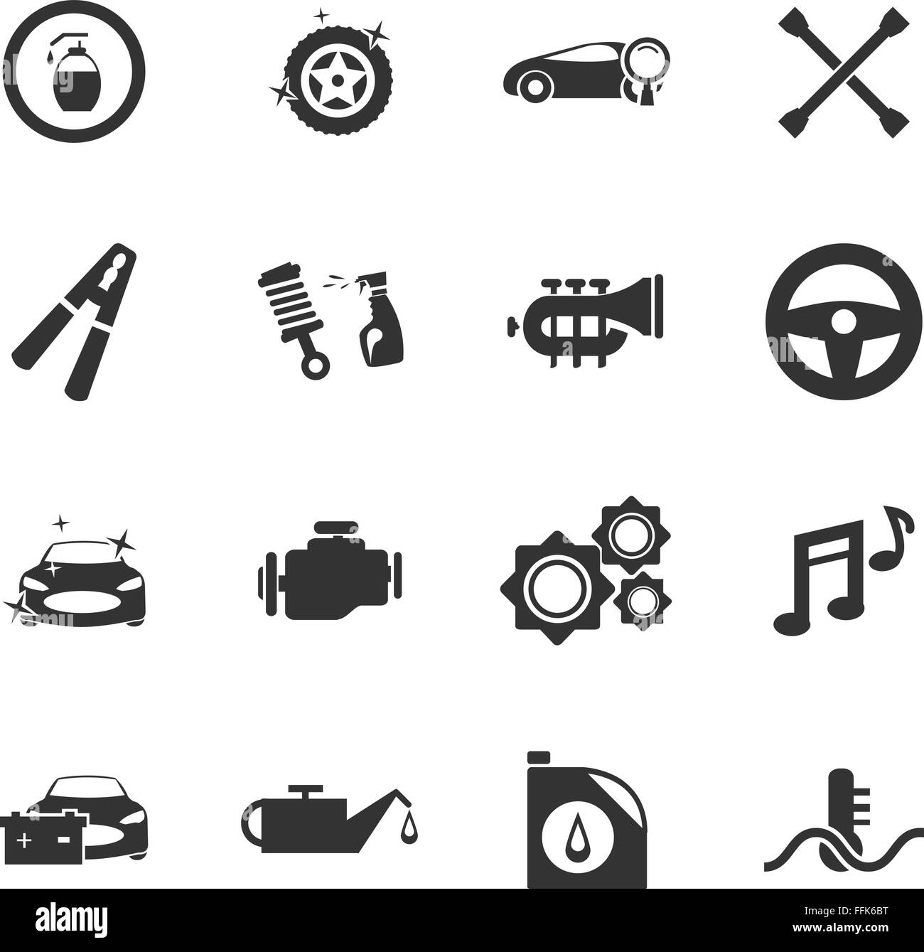 Auto shop set di icone Illustrazione Vettoriale