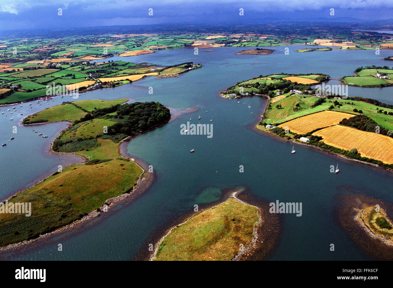 Isole sulla Strangford Lough Down Ards Irlanda del Nord Foto Stock