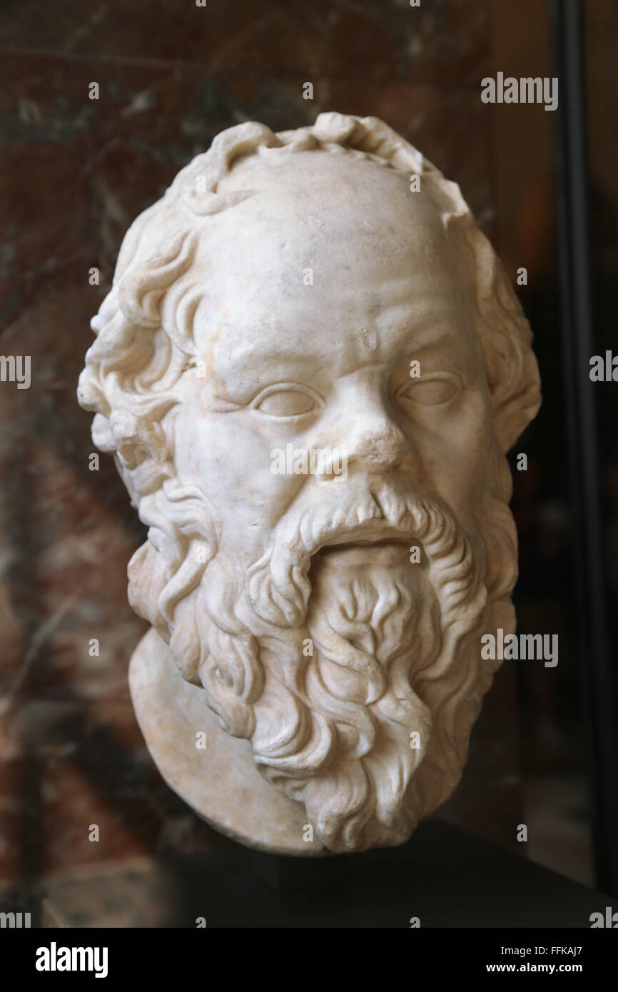 Socrates (470/469-399 BC). Greco classico filosofo. Busto di Socrate. I secolo a.c., Italia (?). Il marmo. Il museo del Louvre. Foto Stock