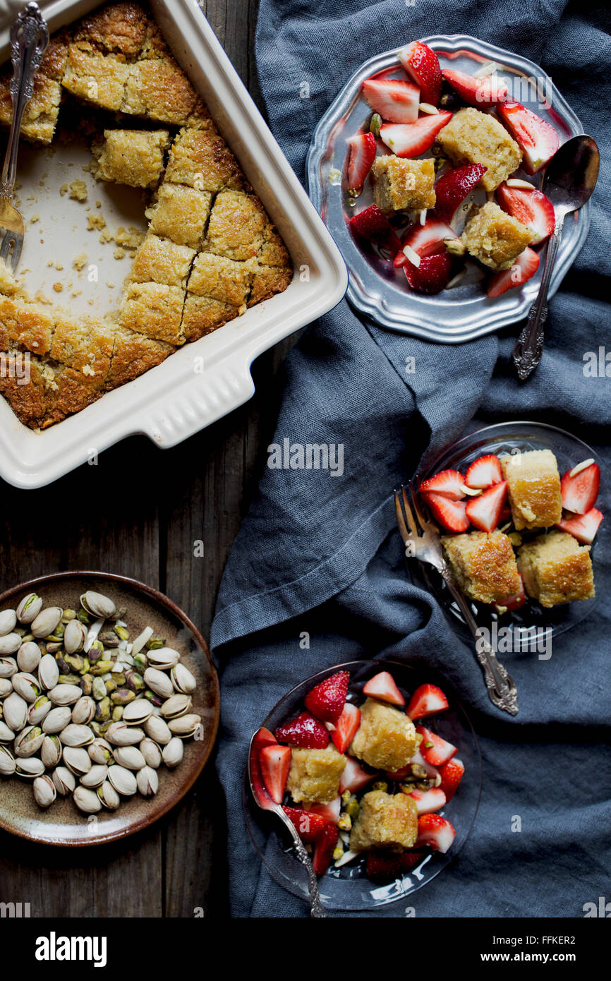 Noce di cocco Torta di semolino Foto Stock