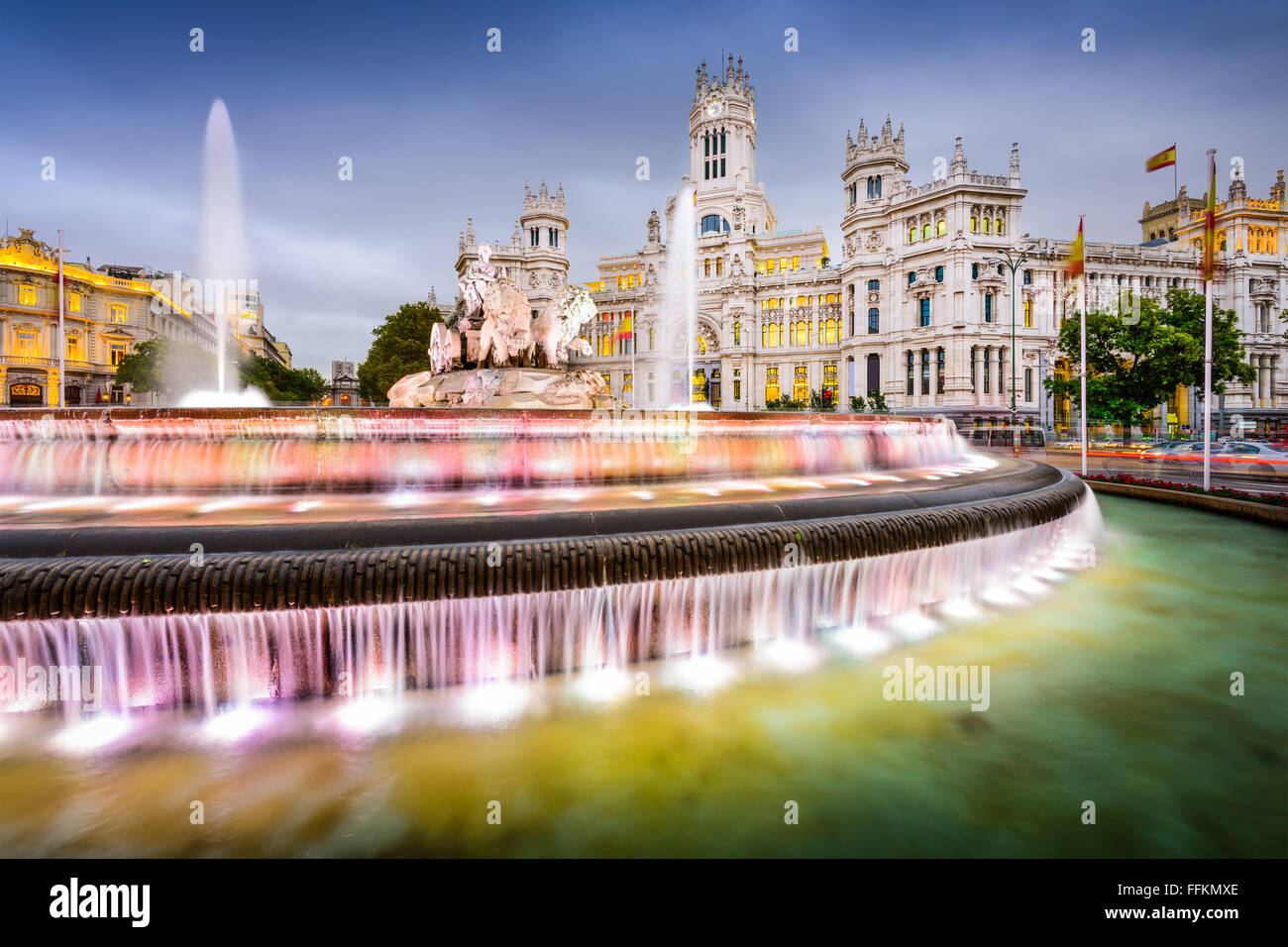 Madrid, Spagna a Plaza de Cibeles. Foto Stock