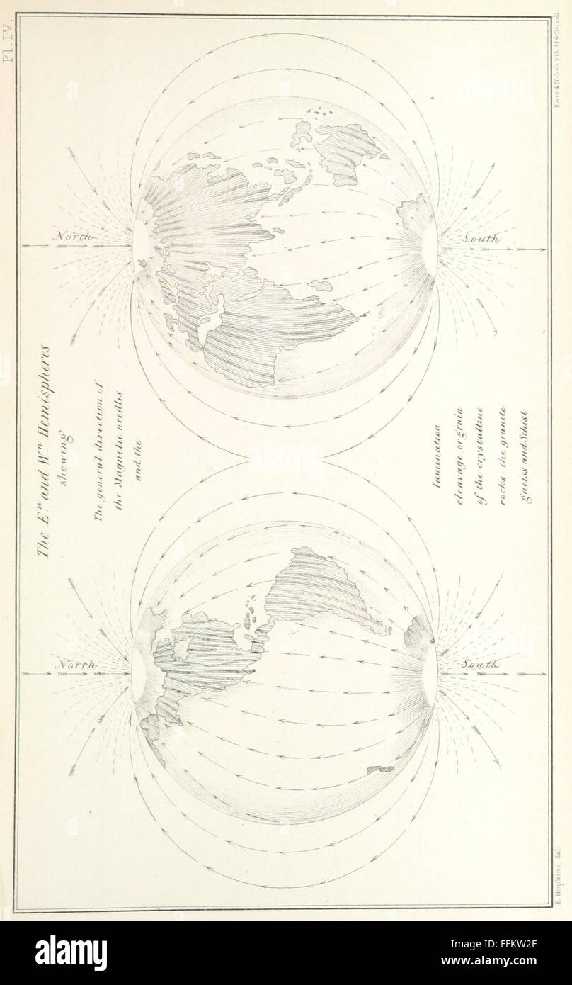 Questo libro d'epoca esplora la relazione tra geologia e magnetismo terrestre, con 24 piastre dettagliate. Fornisce un esame scientifico di come i campi magnetici della Terra interagiscono con le formazioni geologiche, contribuendo allo studio delle proprietà fisiche della Terra. Foto Stock