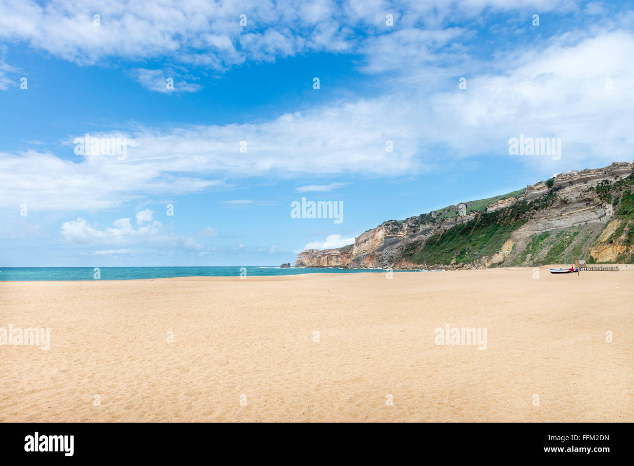 La spiaggia principale a Nazare, un paradiso di surf town - nazare, Portogallo Foto Stock