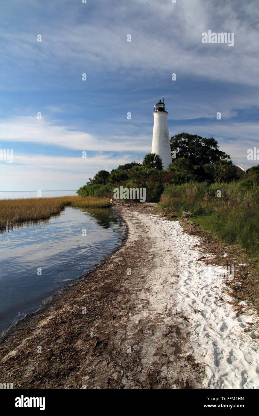 Faro storico in st. marchi National Wildlife Refuge Foto Stock