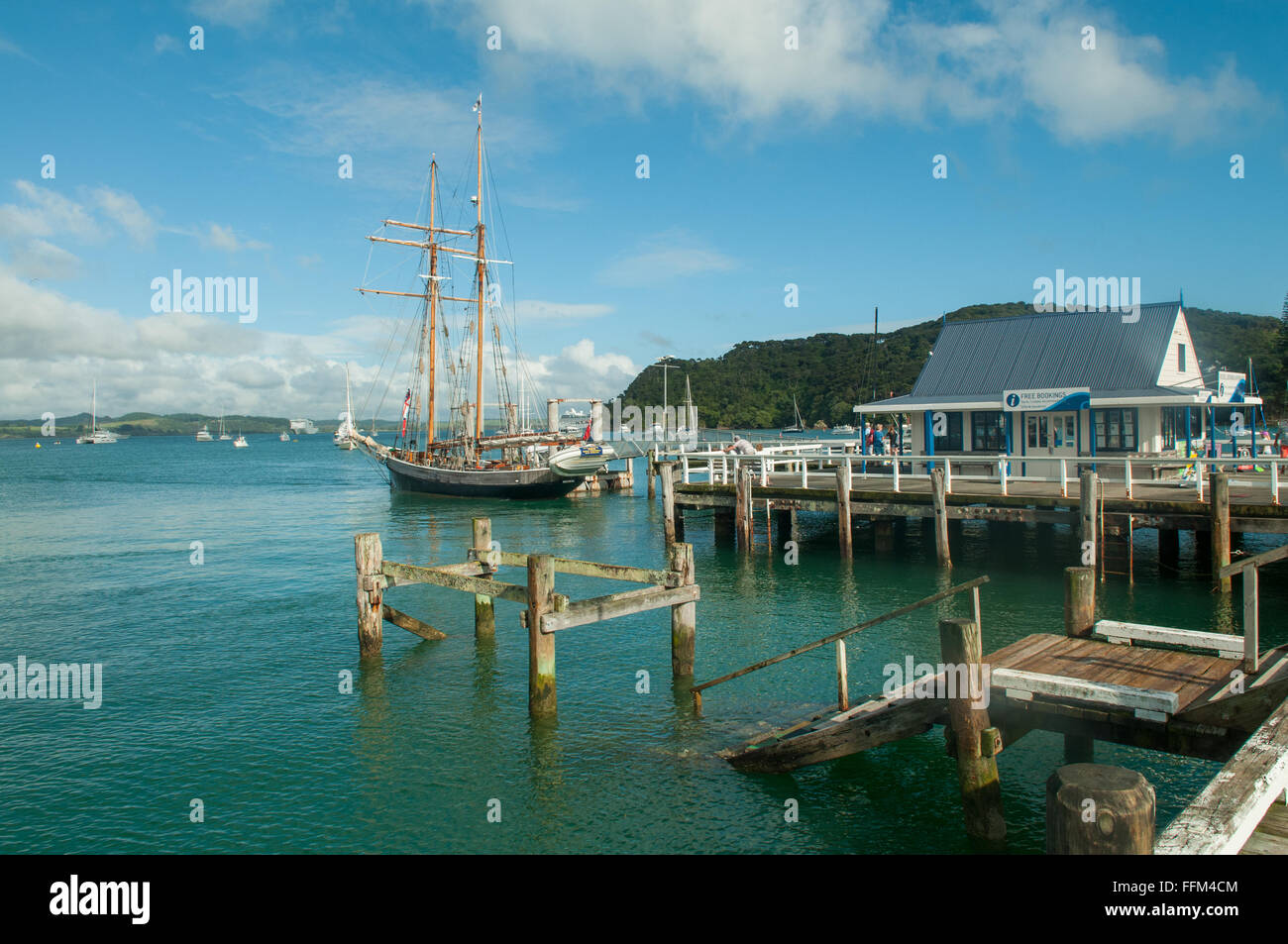 Pontile Russell, Baia delle Isole, Nuova Zelanda Foto Stock