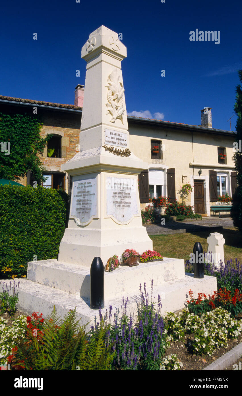 Francia, Mosa (55), villaggio di Beaulieu en Argonne, memoria della prima guerra mondiale ai soldati morti Foto Stock